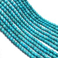 Turkos pärlor, Syntetisk Turkos, Rund, DIY & olika storlek för val & fasetterad, blå, Såld Per Ca 15 inch Strand