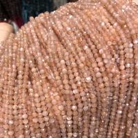 Moonstone Beads, Månesten, Runde, du kan DIY & forskellig størrelse for valg & facetteret, appelsin, Solgt Per Ca. 15 inch Strand
