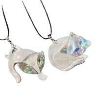 Shell Pendants Abalone Shell with White Shell Cat Unisex 55-63mmx36-50mm Sold By PC