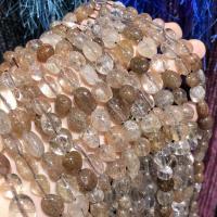 quartzo rutilado grânulos, miçangas, Irregular, polido, DIY, cores misturadas, 8x10mm, vendido para 38 cm Strand