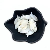 Ciondoli naturali di conchiglia bianca, bianco conchiglia, Pesce, bianco, 10x26mm, Venduto da PC