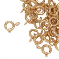 Brass Spring Ring Lukko, Messinki, kullan väri kullattu, muoti korut, kultainen, nikkeli, lyijy ja kadmium vapaa, 6mm, Myymät PC