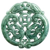 Jadeite Pendant, Carved, green, 53x6mm, Sold By PC