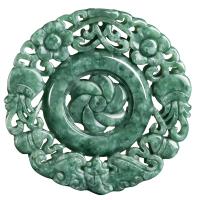 Jadeit Wisiorek, Rzeźbione, zielony, 54.50x6mm, sprzedane przez PC