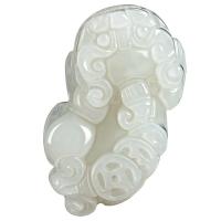Hetian Jade Κρεμαστό κόσμημα, Fabulous Άγρια Beast, λευκό, 41.50x22.80x11mm, Sold Με PC