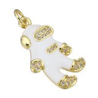 Brass Jewelry Pendants fashion jewelry & DIY & for woman & enamel & with rhinestone white Sold By Lot