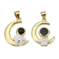 Brass Jewelry Pendants Astronaut fashion jewelry & DIY & Unisex & enamel golden Sold By Lot