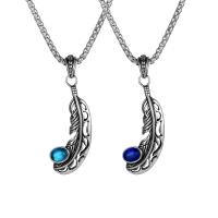 Titanium Steel Pendants with Gemstone silver color plated fashion jewelry & blacken Sold By PC