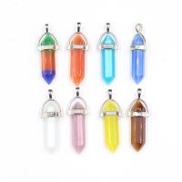 Cats Eye Pendants with Zinc Alloy Bullet platinum color plated Unisex 39-41mmx8mm Sold By PC