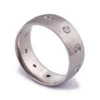 حجر الراين خاتم الإصبع الفولاذ المقاوم للصدأ, للجنسين & حجم مختلفة للاختيار & مع حجر الراين, 8mm, حجم:6-10, تباع بواسطة PC