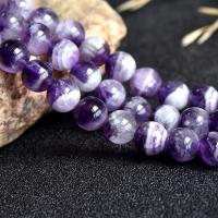 Natural Amethyst Beads Round handmade DIY Sold Per Approx 15.35-15.75 Inch Strand