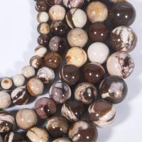 Zebra Jaspis Perle, rund, poliert, DIY & verschiedene Größen vorhanden, gemischte Farben, verkauft per ca. 14.1 ZollInch Strang