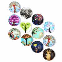 Glass Cabochons Round time gem jewelry & Unisex mixed colors Sold By Bag