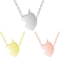 Stainless Steel Jewelry Necklace Unicorn plated Unisex Length Approx 17.72 Inch Sold By PC