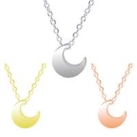 Stainless Steel Jewelry Necklace, Moon, plated, more colors for choice, 8x7mm, Length:Approx 17.72 Inch, Sold By PC