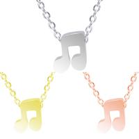 Stainless Steel Jewelry Necklace Music Note plated 8mm Length Approx 17.72 Inch Sold By PC