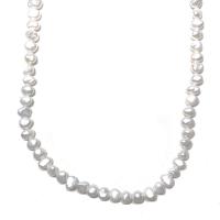 Keishi ferskvandskulturperle Beads, Ferskvandsperle, du kan DIY & top boret, hvid, 6-8mm, Solgt Per 14.96 inch Strand