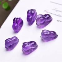 Natural Amethyst Beads Rabbit Carved no hole purple Sold By PC