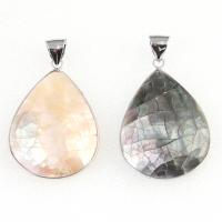 Shell Pendants Zinc Alloy with Shell Teardrop Sold By PC