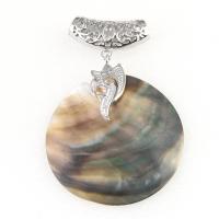 Shell Pendants Zinc Alloy with Shell Round mixed colors Sold By PC