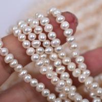 Bulvių išauginti gėlavandenių perlų karoliukai, Gėlo vandens perlų, Pasidaryk pats, baltas, 3-4mm, Parduota už Apytiksliai 15 Inch Strand