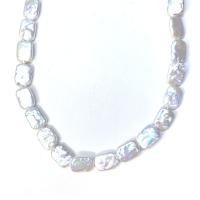 Reborn kultivované sladkovodní perle, Sladkovodní Pearl, Obdélník, DIY, bílý, Prodáno za 14.96 inch Strand