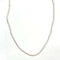 Riso coltivato in perla d'acqua dolce, perla d'acquadolce coltivata naturalmente, DIY, bianco, 1.8-2.5mm, Venduto per 14.96 pollice filo