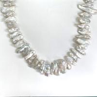 Biwa kultivované sladkovodní perle, Sladkovodní Pearl, DIY, bílý, 8-19mm, Prodáno za 14.96 inch Strand