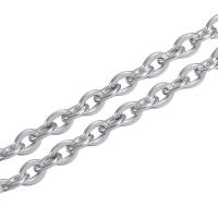 Stainless Steel Oval Chain silver color plated fashion jewelry silver color Length 1 m Sold By PC