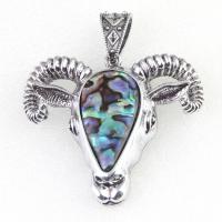 Natural Abalone Shell Pendants Zinc Alloy with Abalone Shell Animal mixed colors Sold By PC