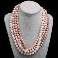 Přírodní Sladkovodní Pearl náhrdelník, Kolo, DIY & různé velikosti pro výběr, více barev na výběr, Prodáno za Cca 17.7 inch Strand