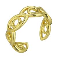 Messing Manchet Finger Ring, gold plated, Verstelbare & voor vrouw & hol, Maat:7, 10pC's/Lot, Verkocht door Lot