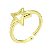 Messing Manchet Finger Ring, gold plated, Verstelbare & voor vrouw, Maat:7, 10pC's/Lot, Verkocht door Lot