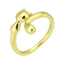 Messing ringen, gold plated, Verstelbare & voor vrouw & glazuur, Maat:7, 10pC's/Lot, Verkocht door Lot