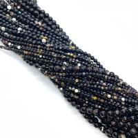 Perles de coquillage noire, coquille noire, Rond, DIY, noire, Vendu par 38 cm brin