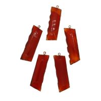 Red Agate Μενταγιόν, Ορείχαλκος, με Red Agate, κόκκινος, 59x17x12mm, Sold Με PC