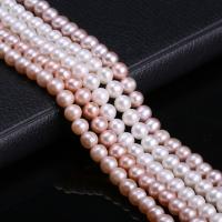 Apvalūs Kultūringas gėlavandenių perlų karoliukai, Gėlo vandens perlų, Bulvė, Pasidaryk pats, daugiau spalvų pasirinkimas, 6-7mm, Parduota už Apytiksliai 15 Inch Strand
