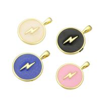 Brass Jewelry Pendants gold color plated enamel Approx 2mm Sold By Lot