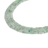 Φυσικό χαλαζία κοσμήματα χάντρες, Strawberry Quartz, Κύβος, πράσινος, 3mm, Sold Per Περίπου 39 cm Strand
