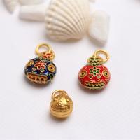 Cloisonne Pendants Brass gold color plated fashion jewelry & enamel mixed colors nickel lead & cadmium free Sold By Bag