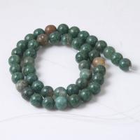 Jade Perlen, afrikanische Jade, rund, poliert, DIY & verschiedene Größen vorhanden, grün, verkauft von Strang