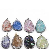 Quartz Gemstone Pendants with Zinc Alloy plated fashion jewelry & with rhinestone 41-55mm 30-40mm Sold By PC