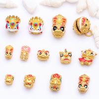 Brass Jewelry Beads gold color plated DIY & enamel mixed colors nickel lead & cadmium free Sold By Bag