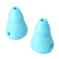 Blu sintetico turchese perlina guru tre fori, blu, 12x21x12mm, Foro:Appross. 2mm, Venduto da PC