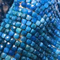 apatiter Bead, Kub, polerad, DIY & fasetterad, blå, 6.50x7mm, Såld Per 38 cm Strand