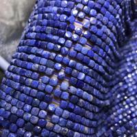 Safir Bead, Kub, DIY & fasetterad, blå, 4-4.5mm, Såld Per 38 cm Strand