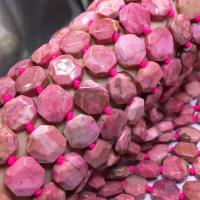 Rhodonite Beads, Polygon, du kan DIY & facetteret, rød, 15mm, Solgt Per 38 cm Strand