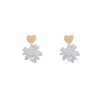 Cubic Zircon (CZ) Drop Earring Brass 925 thailand sterling silver post pin real gold plated fashion jewelry & for woman & with cubic zirconia golden Sold By Pair