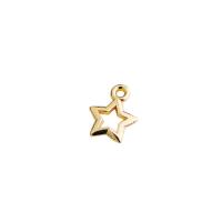 Brass Jewelry Pendants Star 14K gold plated DIY & hollow nickel lead & cadmium free Sold By PC