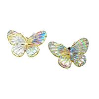Acrylic Pendants Butterfly plated DIY mixed colors Sold By PC